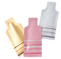 Sachet d'emballage en aluminium imprimable en forme de bouteille, résistant à l'humidité, thermoscellable, pour liquides, boissons, cosmétiques, et échantillons.