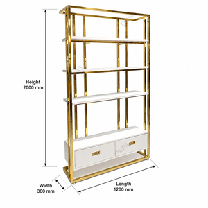 Exhibidores de Acero Inoxidable Dorado de Lujo con Diseños 3D Gratuitos, Estante de Exhibición con Cajones para Minoristas, Exhibidor de Bolsas para <span class=keywords><strong>Boutique</strong></span> - Product Image 2