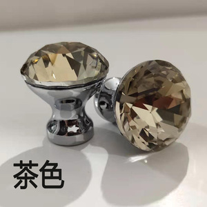 Modern Small Crystal Handle Cabinet Handcrafted Zinc Alloy <b>Drawer</b> Handle Single-Hole Kitchen Bedroom Bathroom Dresser Furniture - Product Image 2