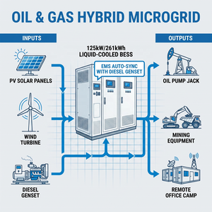 BESS 125kW 261kWh Raffreddamento Liquido Hithium 314Ah C&I Accumulo Energia Peak Shaving - Product Image 3