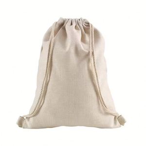 Hot Sale Custom Eco Friendly Plain Natural Shopping Cotton Bag Draw String <b>Backpack</b> Cotton Canvas <b>Drawstring</b> <b>Backpack</b> - Product Image 4