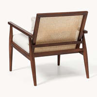 Fauteuil individuel moderne et minimaliste en bois massif, robuste, pour salon, chambre d'hôtes et salon de thé