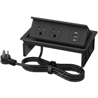 Multiprise escamotable de bureau avec charge rapide USB-C PD 20W, prises de table coulissantes pour usage hospitalier