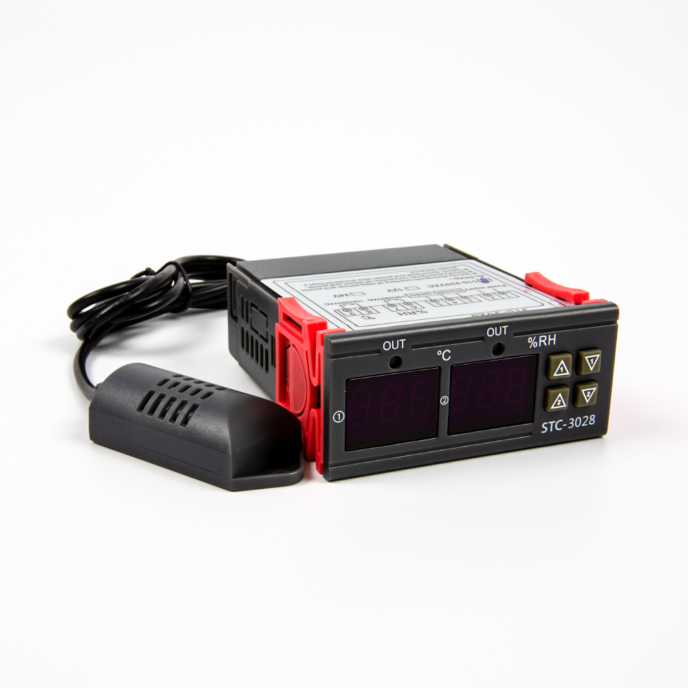 STC-3028 AC110-220V Dual Display Dual Temperature Adjustable Temperature Controller With 1M Cable