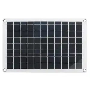 Carregador de painel solar poli flexível para celular, carregador de bateria de energia solar portátil para carro, barco, barco, RV, 20W, DC