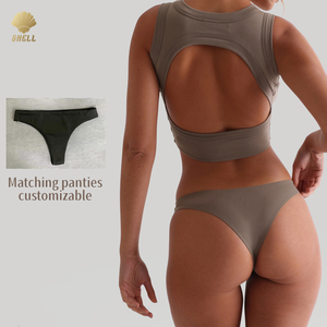 Top Corto Casual Luluxixiyaya Senza Maniche con Apertura sul Collo e Schiena Scoperta, Larghezza 2cm, Maglietta Traforata Mini Canotta da Donna - Product Image 4