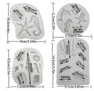 Juego <span class=keywords><strong>de</strong></span> Moldes <span class=keywords><strong>de</strong></span> Silicona Ecológicos con Temática Oceánica para Fondant, Caballito <span class=keywords><strong>de</strong></span> Mar, Sirena, Pez, Coral, Concha, Fudge y Dulces - Product Image 5