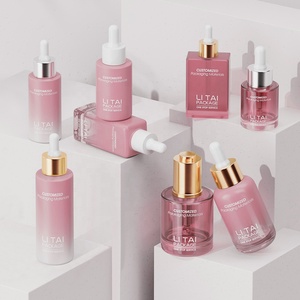 Custom Lotion Glass Pump <strong>Bottle</strong> 15ml 20ml 1oz 50ml Square <strong>Pink</strong> Frosted Oil Glass Luxury Face Serum Dropper <strong>Bottle</strong> 30ml with Box - Product Image 2