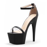 Chaussures de danseuse de boîte de nuit de 17 cm, chaussures de pole dance, chaussures fétichistes, couleur peau de serpent, sandales à bout ouvert pour femmes, strip-teaseuse, fétiche sexuel