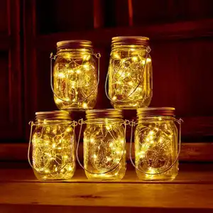 30 LED Garden Hanging Lights String Lights Outdoor/Indoor Waterproof Solar Mason Jar Lights