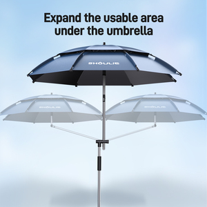 Ombrello da Pesca Portatile Antivento Impermeabile Blu Nebbia con Fibbia per Caccia e Protezione Solare per <span class=keywords><strong>Pescatori</strong></span> - Product Image 5