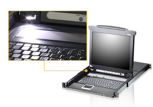 Conmutador KVM LCD de riel único ATEN CL5708 de 8 puertos PS/2-USB VGA con resolución de 1920x1200 - Product Image 3