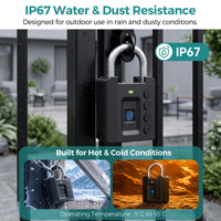 Candado Inteligente SJJ de Aleación de Zinc con Huella Dactilar para TTLock, Código de Acceso, Llaves de Respaldo, IP67 Impermeable, para Exteriores, Puertas, Almacenes