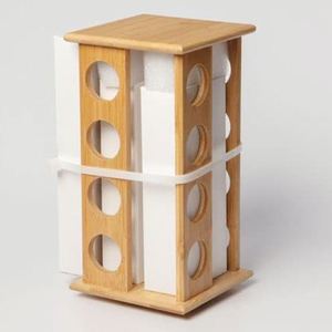 Nouveau support à épices rotatif en bambou avec tiroir de rangement, 16 pots, rotation à 360 degrés, pour sel et assaisonnements - Product Image 4