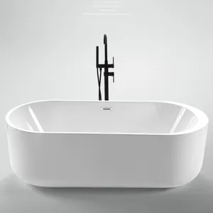 Chinese supplier low price Custom size used acrylic freestanding hotel bathtub in oval shape