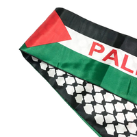 En gros Polyester Impression Satin Drapeau Palestinien Écharpe Personnalisé Fête Nationale Événement Décoration Foulards Palestine Châle