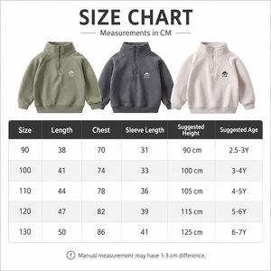 <span class=keywords><strong>Sweat</strong></span>-shirt d'hiver 2026 pour garçons, doublé polaire, col montant, demi-zip, en mélange de coton doux, chaud et décontracté, style streetwear pour enfants - Product Image 6