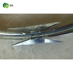 Alambre de púas galvanizado personalizable para prisiones, antipiratería, antirrobo, tipo <span class=keywords><strong>concertina</strong></span>, antiescalada, <span class=keywords><strong>doble</strong></span> espiral, con cuchillas cruzadas - Product Image 6