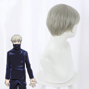 Pelucas de Cosplay Ainizi Cortas Grises Sintéticas Resistentes al Calor de <span class=keywords><strong>Inumaki</strong></span> Toge de <span class=keywords><strong>Jujutsu</strong></span> Kaisen para Niños - Product Image 5