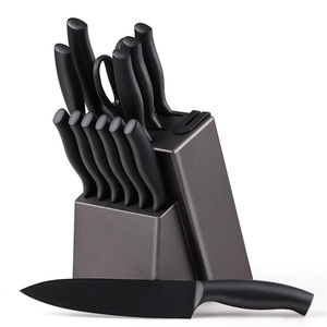 Xyj ensemble <span class=keywords><strong>de</strong></span> couteaux <span class=keywords><strong>de</strong></span> cuisine, série foncée, tout <span class=keywords><strong>noir</strong></span>, coutellerie en acier inoxydable, ensemble <span class=keywords><strong>de</strong></span> couteaux <span class=keywords><strong>de</strong></span> cuisine à manche creux, ensemble <span class=keywords><strong>de</strong></span> 13 pièces - Product Image 1