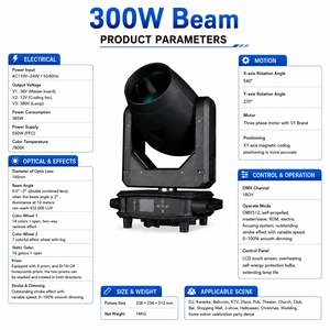 Professional 300W Lamp Beam Moving Head Stage <b>Light</b> for DJs and Events - Product Image 4