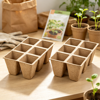 Pots à semis biodégradables 6/8 cm carrés et ronds, coupelles de pépinière, plateaux de semis à 6, 8, 10, 12 alvéoles, kits de démarrage de plantes écologiques