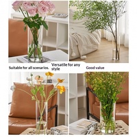 Vase en plastique PET transparent, adapté aux plantes hydroponiques, aux contenants cylindriques pour fleurs et aux pots de fleuriste