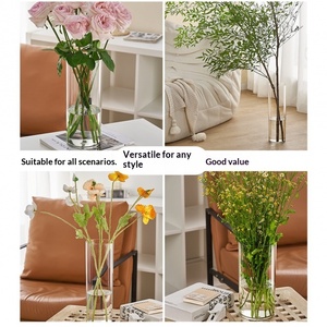 Jarrón Transparente de Plástico PET, Apto para Plantas Hidropónicas, Recipientes Cilíndricos para Flores y Macetas de Floristería - Product Image 6