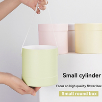 Kotak kertas bahan DIY buatan tangan Mini ember penyimpan bunga silinder kecil untuk seni dan kemasan bunga toko bunga