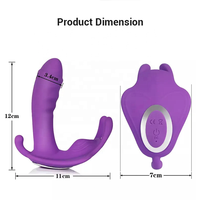 2 en 1 APP Control Butterfly Wearable Vibrator Culotte vibrante sans fil à distance pour les femmes Massage clitoridien Sex Toys érotiques