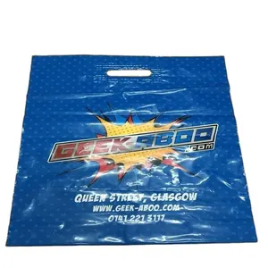 supplier die cut plastic shopping bag with handle logo printed LDPE HDPE cheaper larger grocery shopping bag