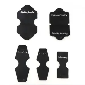 Großhandel benutzer definierte Dimension weiß Logo Druck benutzer definierte Form schwarz Karte Lager Ohrring Halskette Karte