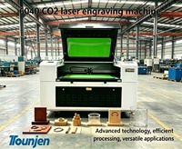 Mesin Ukir Laser CO2 Berpresisi Tinggi Tounjen, Sistem Pendinginan Air, Motor Servo Leadshine untuk Akrilik, Kayu, MDF, Batu; Mendukung File AI