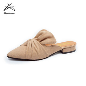 <span class=keywords><strong>Mules</strong></span> à nœuds pour femmes, nouvelles chaussures d'été plates, sandales décontractées à bout pointu, - Product Image 5