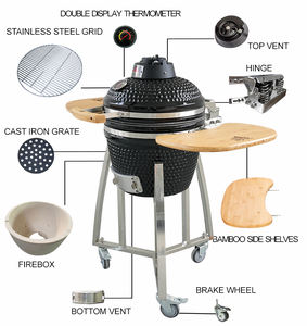 Parrilla Kamado KIMSTONE de Cerámica de 16 Pulgadas, <span class=keywords><strong>Ahumador</strong></span> de Carbón <span class=keywords><strong>para</strong></span> Cocinar al Aire Libre en el Patio Trasero - Product Image 2