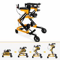 Déambulateur pliable portable à roulettes, maniement facile, pliage rapide, aide à la mobilité avec siège pour personnes âgées, hauteur réglable