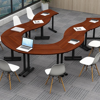 Mobilier moderne Table de bureau pour la formation Hauteur réglable en forme de S Table de conférence Salle de réunion