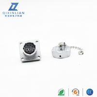 Connecteur industriel WS16 2 3 4 5 6 7 9 broches à bride carrée, prise d'aviation circulaire WS20J