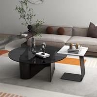 Vente directe d'usine, table basse en verre trempé et métal, durable, moderne, style luxe léger, pour salon
