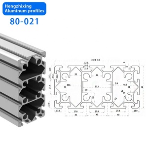 Profilo in Alluminio Europeo 80160 con Scanalatura a T per Recinzioni Industriali, Servizio di Taglio, Argento Bianco, Temperatura T3-T8, Forma Quadrata - Product Image 2