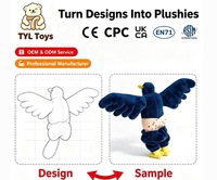 Peluche d'oiseau personnalisée : conception à partir d'illustrations, fabrication OEM/ODM, vente en gros, cadeau, décoration de fête