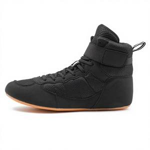 Zapatos de Boxeo de Cuero Genuino de Color Rojo Sólido, Ligeros, con Logotipo Propio, Calidad Premium, Estilo Único - Product Image 2