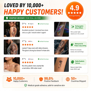 Pegatinas Faciales de Papel Blanco Temporales Personalizadas con Acabado Mate, para Tatuajes Falsos, Heridas, Cosplay, Fiestas, Halloween - Product Image 5