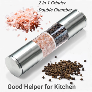 <span class=keywords><strong>2</strong></span> in 1 Set di macina spezie trasparente per macina sale e pepe ben progettato con nucleo in ceramica - Product Image 2