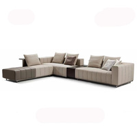 Italienische moderne Schnitts ofas mit Chaiselongue Leder Klavier Sofa Set Muebles Möbel modulare l-förmige Sofa Couch