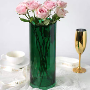 Eco-friendly personalizzato goffrato vetro verde alto <span class=keywords><strong>vaso</strong></span> pavimento trasparente per centrotavola e fiori Vintage <span class=keywords><strong>Cactus</strong></span> Design - Product Image 5