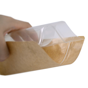 Materiales de embalaje papel reciclado embalaje bolsas herméticas kraft bolsas con ventana - Product Image 3