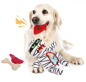 Nuevo Juguete de Peluche Ecológico para Mascotas, 9 en 1, Divertidos Juguetes para Masticar para Perros, Diseño de Momia de Halloween, Juguete con Sonido - Product Image 1