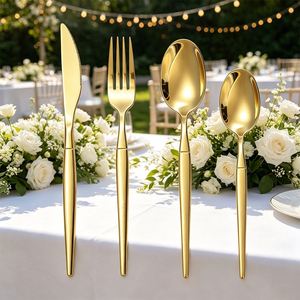 Ensembles de Couverts Modernes en Acier Inoxydable Style Portugais (Couteaux, Fourchettes et Cuillères) Poli Miroir pour Mariages et Restaurants - Vente en Gros - Product Image 3