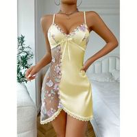 IStapromo Gifts Ensemble deux pièces de lingerie sexy pour femme, nouveau modèle, en dentelle transparente, comprenant nuisette, soutien-gorge et culotte, avec logo frontal, doux et respirant